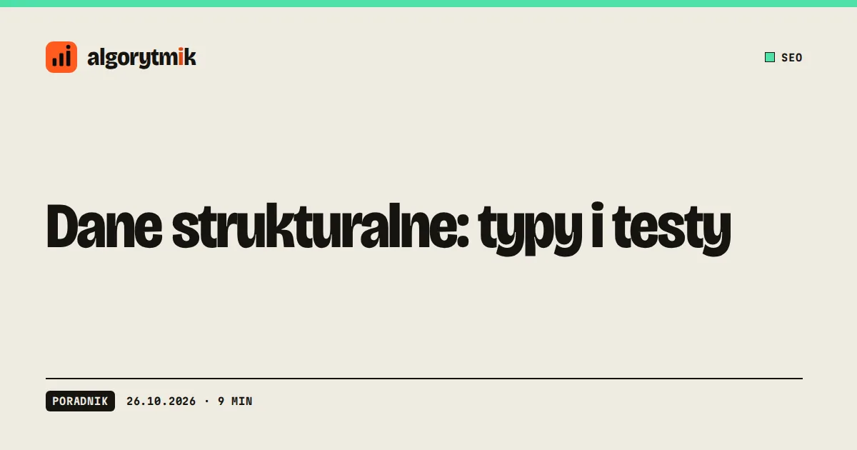 Dane strukturalne: typy i testy - okładka tekstu